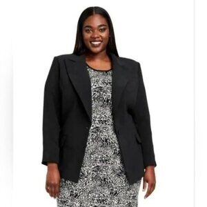 New Sergio Hudson jet black blazer Jacket career work size 3X 3XL